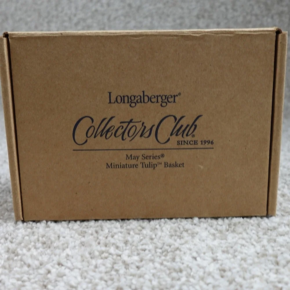 Longaberger 2008 Collectors Club May Series Miniature Tulip Basket Set Box Liner